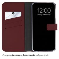 Selencia Cover a libro in vera pelle Samsung Galaxy A27 (5G) - Burgundy