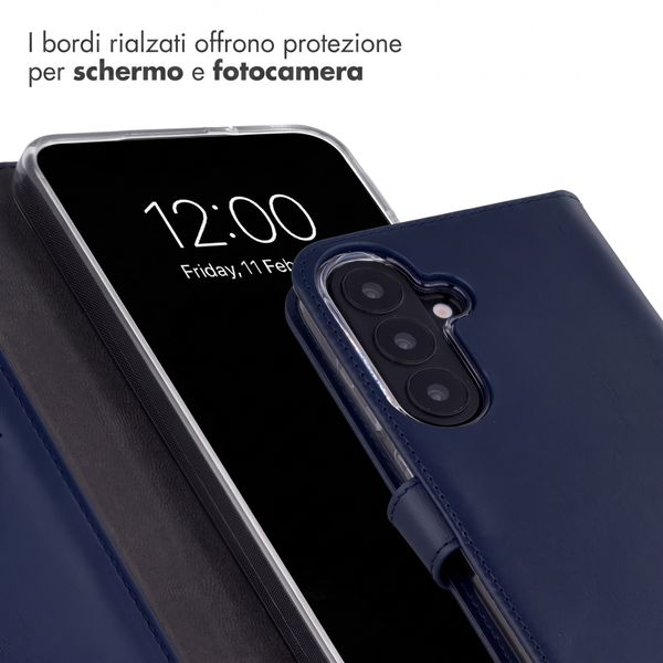 Selencia Cover a libro in vera pelle Samsung Galaxy S26 FE - Blu