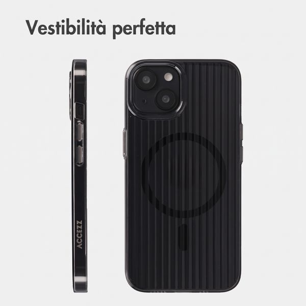 Accezz Cover Lite con MagSafe | Fluted | Apple iPhone 13 - Nero