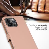 Selencia Cover a libro in vera pelle Apple iPhone 15 Pro Max - Dusty Pink