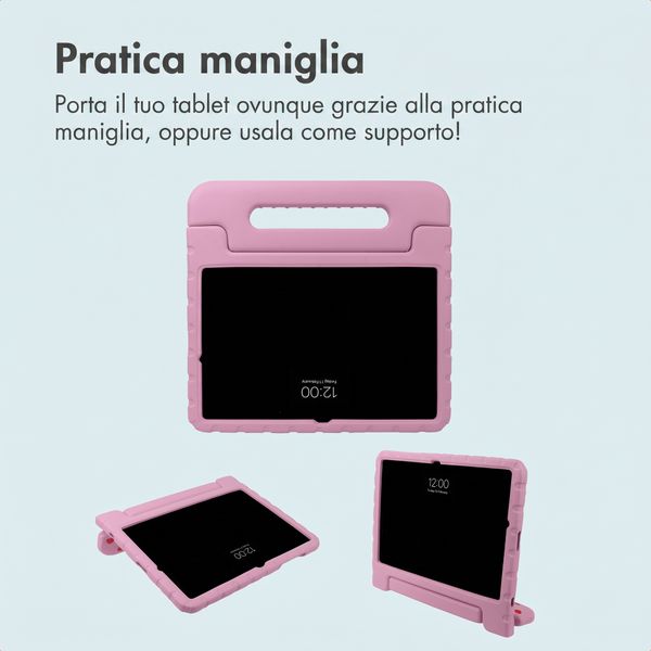 imoshion Cover Posteriore Kidsproof Design con maniglia Samsung Galaxy Tab A11 Plus / A9 Plus - Cuori rossi