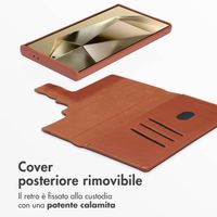Accezz Cover in pelle 2 in 1 con MagSafe Samsung Galaxy S24 Ultra - Sienna Brown