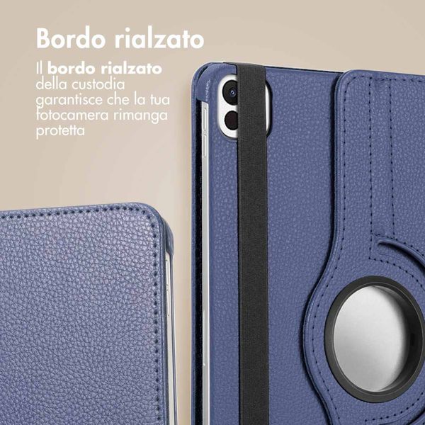 imoshion Cover Girevole a 360° Apple iPad 11 (2025) 11 pollici A16 / iPad 10 (2022) 10.9 pollici - Blu scuro