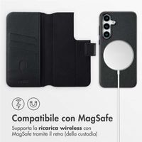 Accezz Cover in pelle 2 in 1 con MagSafe Samsung Galaxy S25 Plus - Onyx Black