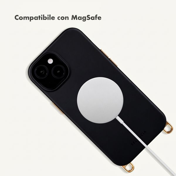 Selencia Cover posteriore Rivièra con MagSafe con ganci rimovibili Apple iPhone 14 / 13 - Velvet Black
