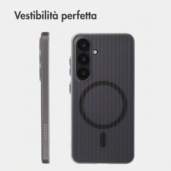 Accezz Cover Lite con MagSafe | Fluted | Samsung Galaxy S25 - Grigio