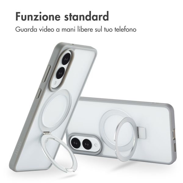 Accezz Cover con anello e supporto con MagSafe Samsung Galaxy S25 Edge - Grigio