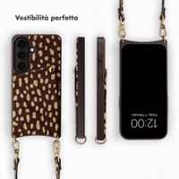 Selencia Nova cover posteriore in vera pelle con portacarte Samsung Galaxy S25 - Fawn Chic