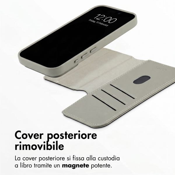 Accezz Cover in pelle 2 in 1 con MagSafe Apple iPhone 18 Pro Max / 17 Pro Max - Light Grey