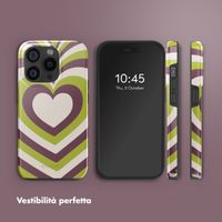 Selencia Cover posteriore Vivid con MagSafe Apple iPhone 15 Pro - Double Hearts Plum Fern