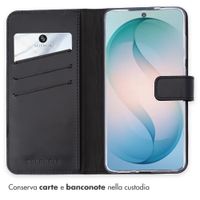 Selencia Cover a libro in vera pelle Samsung Galaxy S26 Ultra - Nero