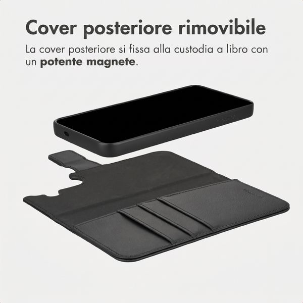 imoshion Cover a libro di lusso 2-in-1 rimovibile Samsung Galaxy S26 - Nero