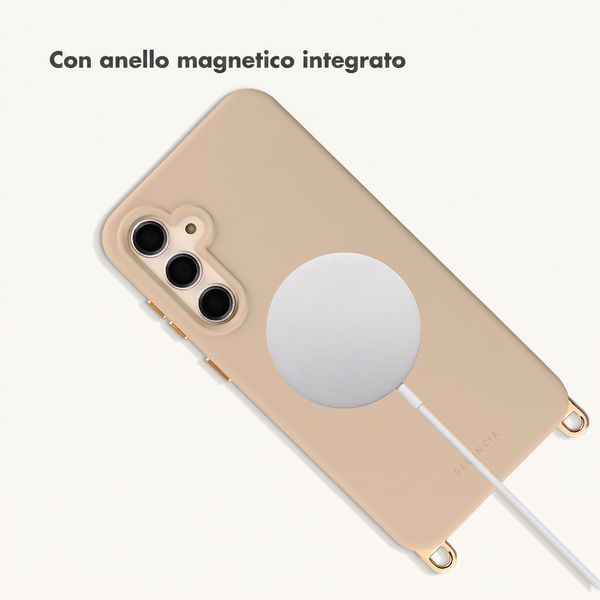 Selencia Cover posteriore Rivièra con MagSafe con ganci rimovibili Samsung Galaxy S23 FE - Milky Latte