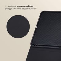 Selencia Libreria Sabi con stampa leopardata Apple iPad 11 (2025) 11 pollici A16 / iPad 10 (2022) 10.9 pollici - Soft Ivory