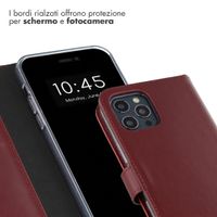 Selencia Cover a libro in vera pelle Apple iPhone 12 (Pro) - Burgundy