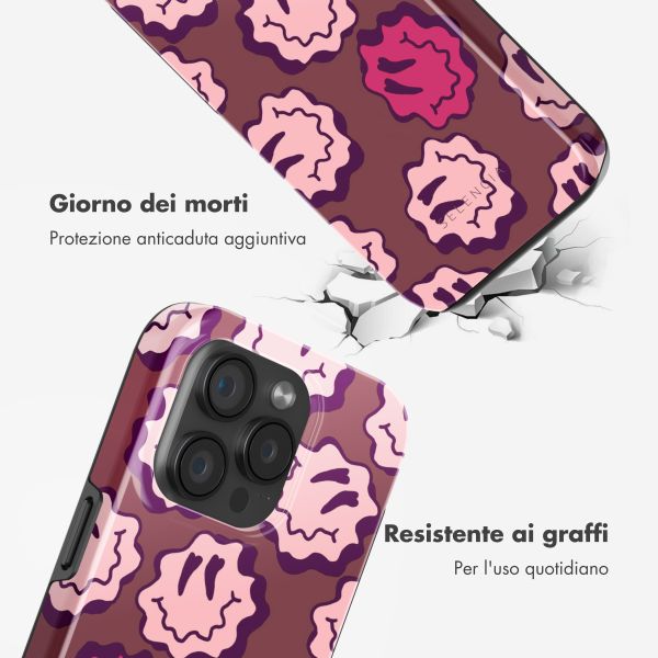 Selencia Cover posteriore Vivid con MagSafe Apple iPhone 15 Pro - Wavy Smiley Pink