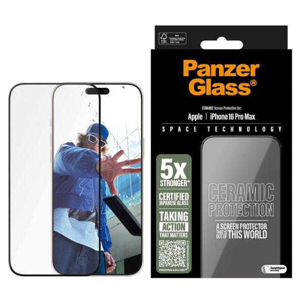 PanzerGlass Vetro temperato in ceramica con applicatore Apple iPhone 16 Pro Max