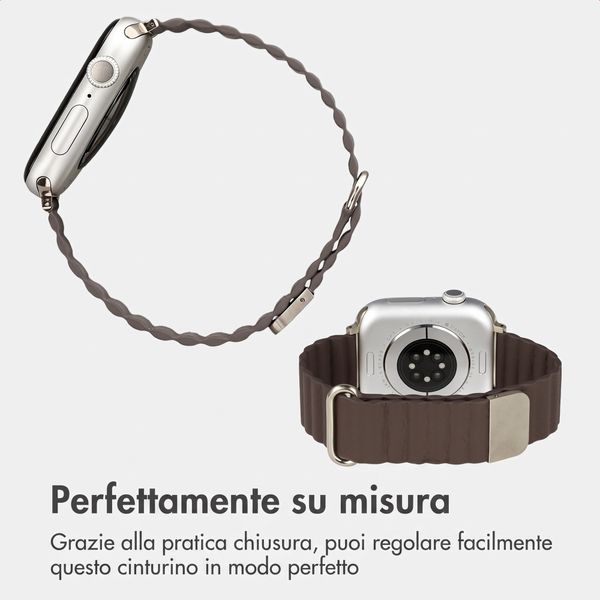 imoshion Cinturino magnetico in pelle sintetica Apple Watch | 44/45/46/49 mm - Marrone scuro