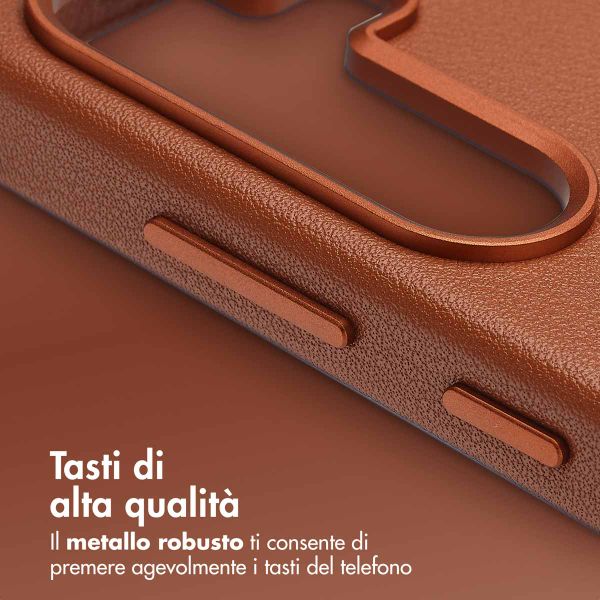 Accezz Cover in Pelle con MagSafe Samsung Galaxy S25 - Sienna Brown