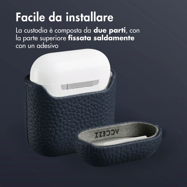 Accezz Cover in vera pelle  Apple Airpods 1 / 2 - Blu scuro