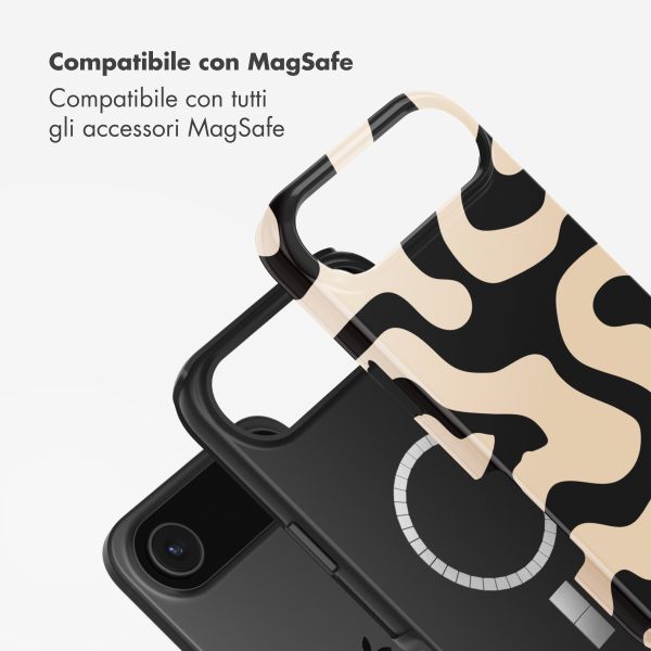 Selencia Cover posteriore Vivid con MagSafe Apple iPhone Air - Art Wave Black