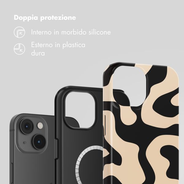 Selencia Cover posteriore Vivid con MagSafe Apple iPhone 14 - Art Wave Black