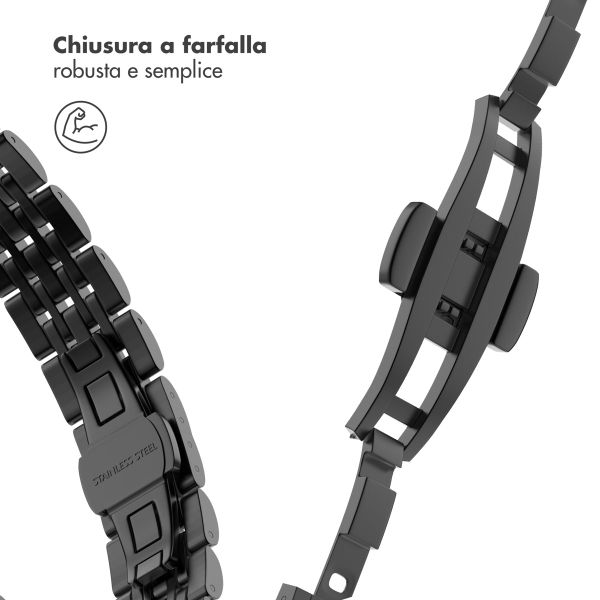 Selencia Cinturino sottile in acciaio ispirato a Jubilee Apple Watch | 38/40/41/42 mm - Nero