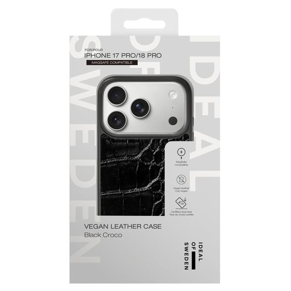 iDeal of Sweden Cover posteriore in pelle vegana MagSafe Apple iPhone 18 Pro / 17 Pro - Black Croco