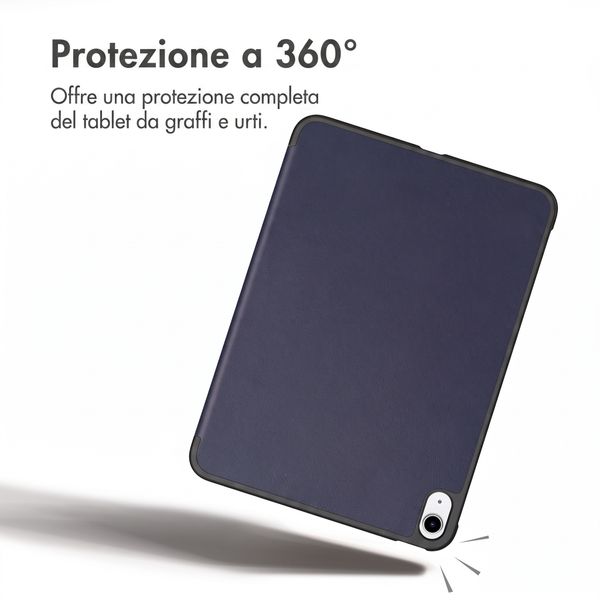 imoshion Cover a libro Trifold Apple iPad 11 (2025) 11 pollici A16 / iPad 10 (2022) 10.9 pollici - Blu