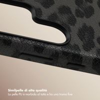 Selencia Cover Sabi Stampa pantera con MagSafe Samsung Galaxy S24 Ultra - Midnight Black