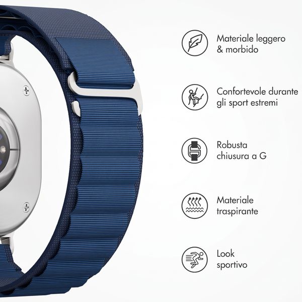 Accezz Cinturino in nylon Alpine Samsung Galaxy Watch 9 (40/44mm) / Watch 8 (40/44mm) / Classic (46mm) - Dark Blue