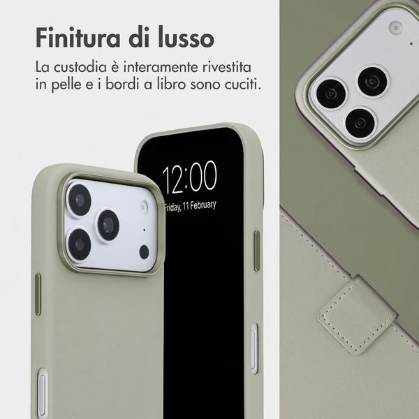 Accezz Cover in pelle 2 in 1 con MagSafe Apple iPhone 18 Pro / 17 Pro - Light Grey