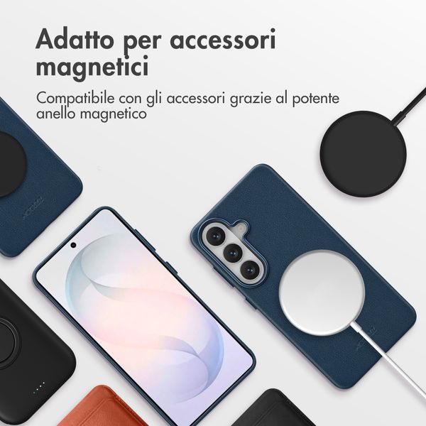 Accezz Cover in Pelle con MagSafe Samsung Galaxy S26 - Nightfall Blue