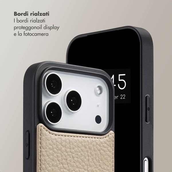 Selencia Cover per telefono Nova con cordino e portacarte Apple iPhone 17 Pro - Beige