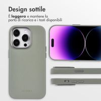 Accezz Cover in Pelle con MagSafe Apple iPhone 14 Pro - Light Grey