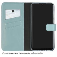 Selencia Cover a libro in vera pelle Samsung Galaxy A35 - Air Blue