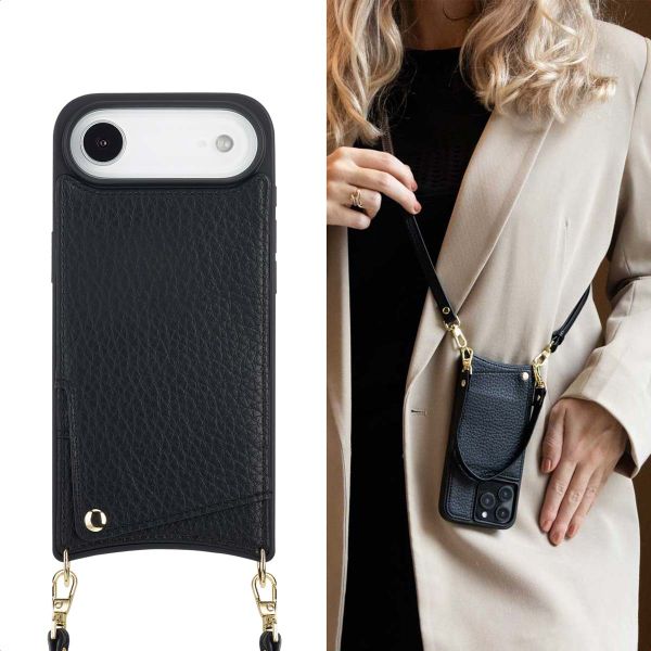 Selencia Cover per telefono Nova con cordino e portacarte Apple iPhone Air - Nero
