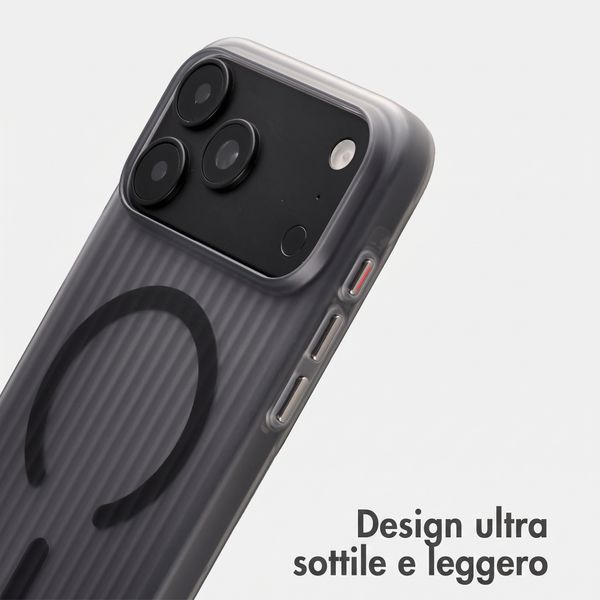 Accezz Cover Lite con MagSafe | Fluted | Apple iPhone 18 Pro / 17 Pro - Grigio