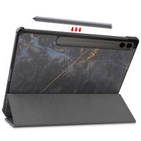 imoshion Cover Trifold Design Samsung Galaxy Tab S10 Plus / Tab S9 FE Plus / Tab S9 Plus - Black Marble
