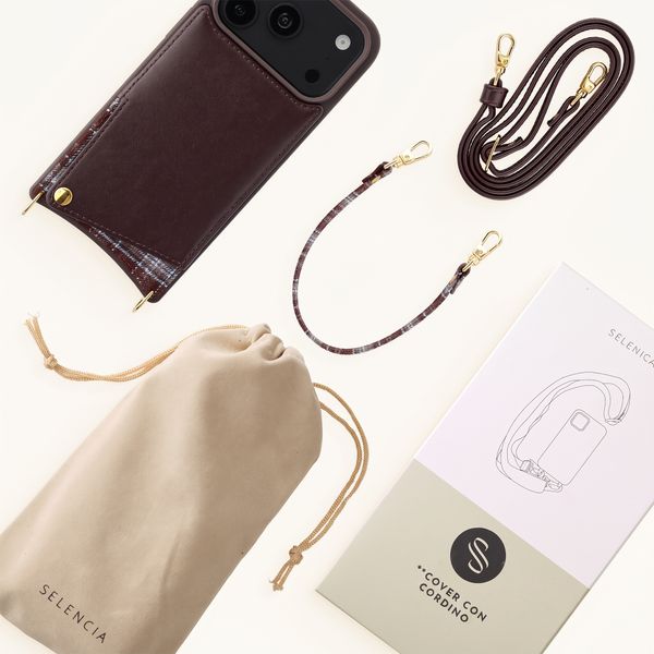 Selencia Cover per telefono Nova con cordino e portacarte Apple iPhone 18 Pro Max / 17 Pro Max - Checks