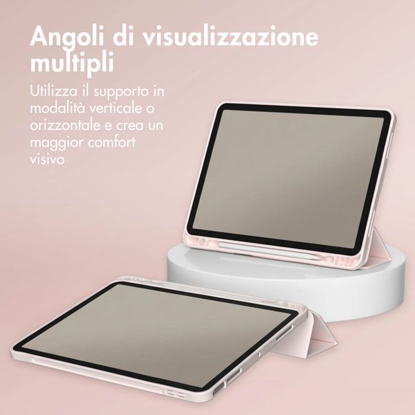 Accezz Cover a libro in silicone Smart Apple iPad 11 (2025) 11 pollici A16 / iPad 10 (2022) 10.9 pollici - Rosa
