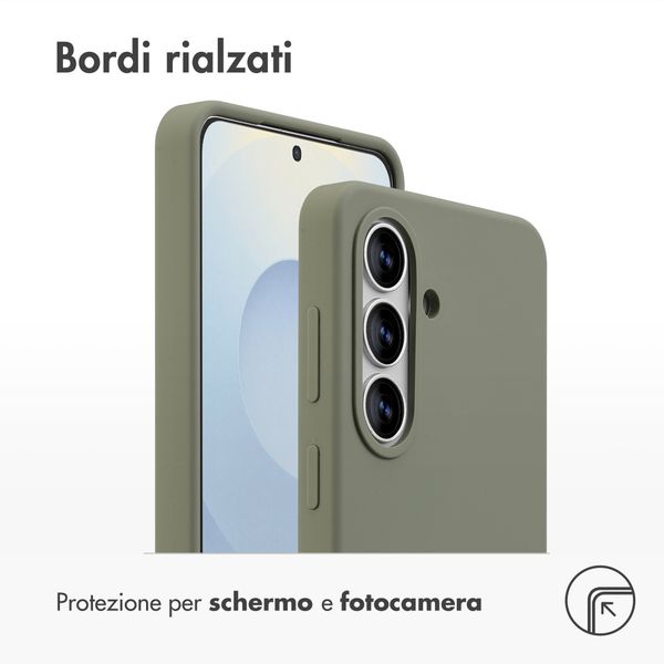 Accezz Cover in silicone liquido con MagSafe Samsung Galaxy S26 - Cooper Green