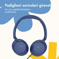imoshion Cuffie per bambini con filo - cavo AUX - limitatore di decibel - Denim Blue