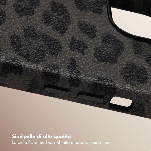 Selencia Cover Sabi Stampa pantera con MagSafe Apple iPhone 15 - Midnight Black