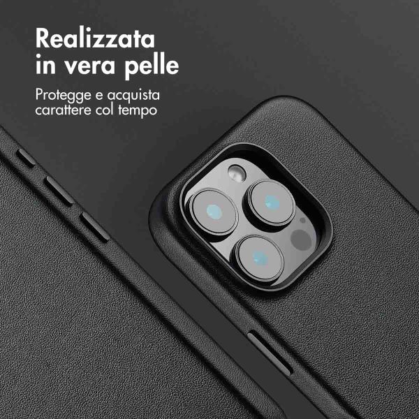 Accezz Cover in Pelle con MagSafe Apple iPhone 16 Pro - Onyx Black
