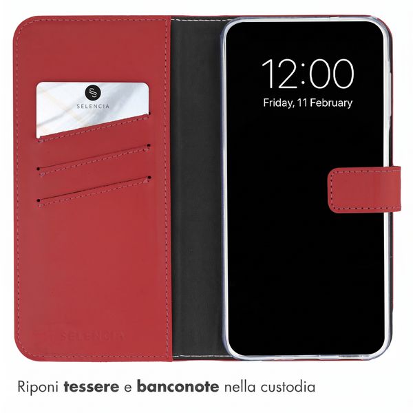 Selencia Cover a libro in vera pelle Samsung Galaxy A27 (5G) - Rosso