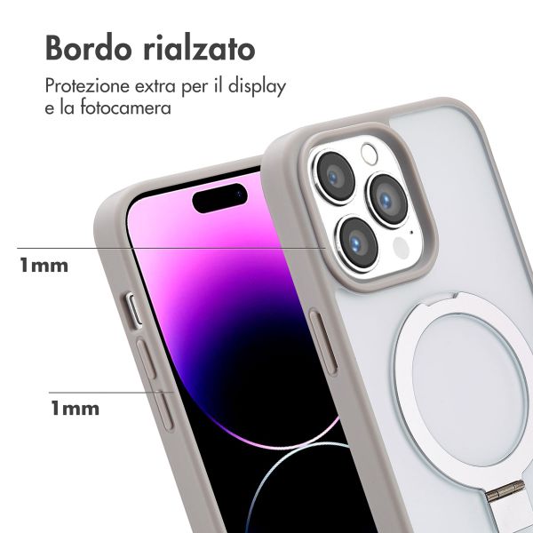 Accezz Cover con anello e supporto con MagSafe Apple iPhone 14 Pro Max - Grigio