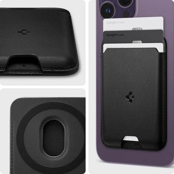 Spigen Portacarte con MagSafe Valentinus per Apple iPhone - 3 carte - Black