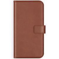 Selencia Cover a libro in vera pelle Apple iPhone 12 (Pro) - Marrone chiaro