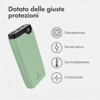 imoshion Powerbank da 20.000 mAh - Caricabatterie rapido da 22,5 W - USB-C / USB-A - Verde